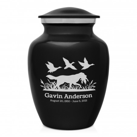Duck Hunting Dog Sharing Urn - Jet Black