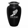 Winged Foot Running Cremation Urn - Jet Black