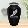 Winged Foot Running Cremation Urn - Jet Black