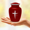 Dust to Dust Cross Sharing Urn - Ruby Red