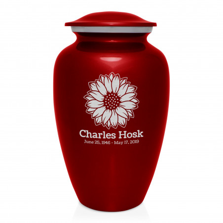 Sunflower Cremation Urn - Ruby Red