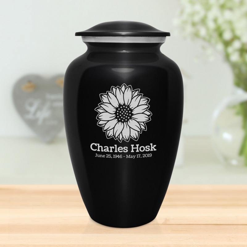 Urn for human ashes,Sunflowers sunset, Personalized Cremation urn for ashes, Handmade Urn for sale ashes adult