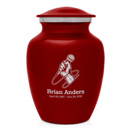 Microphone Hand Sharing Urn - Ruby Red Microphone Hand Sharing Urn - Ruby Red