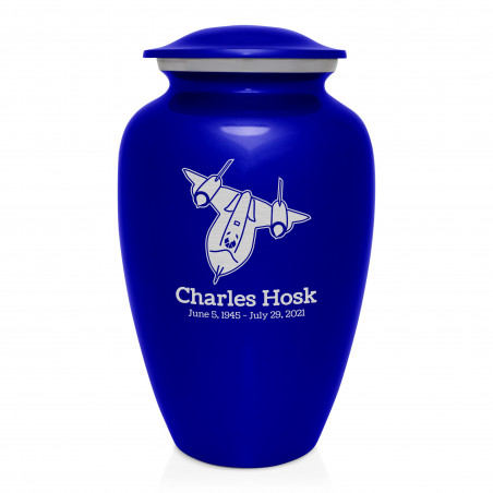 SR71 Blackbird Jet Cremation Urn - Midnight Blue