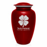 4 Leaf Clover Cremation Urn - Ruby Red