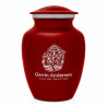 Mushrooms Hands Sharing Urn - Ruby Red