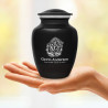 Mushrooms Hands Sharing Urn - Jet Black