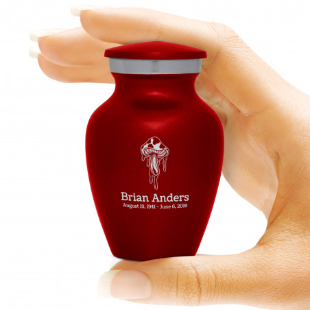 Melting Shrooms Keepsake Urn - Ruby Red