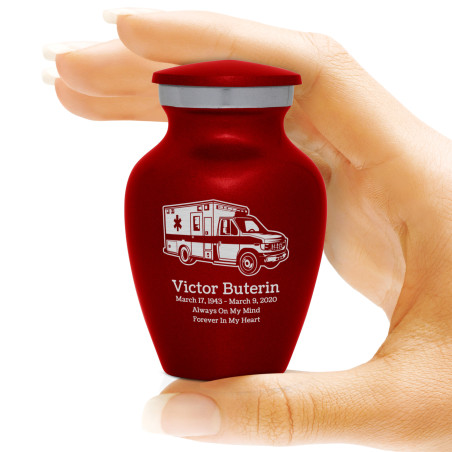 Ambulance Keepsake Urn - Ruby Red Ambulance Keepsake Urn - Ruby Red