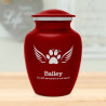Small Angel Wings Pet Cremation Urn - Ruby Red