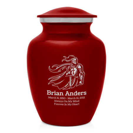 Knight Sharing Urn - Ruby Red