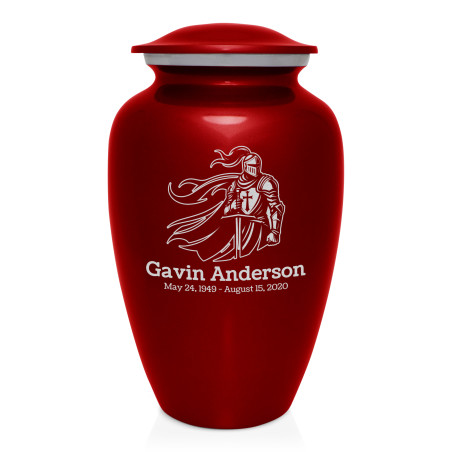 Knight Cremation Urn - Ruby Red