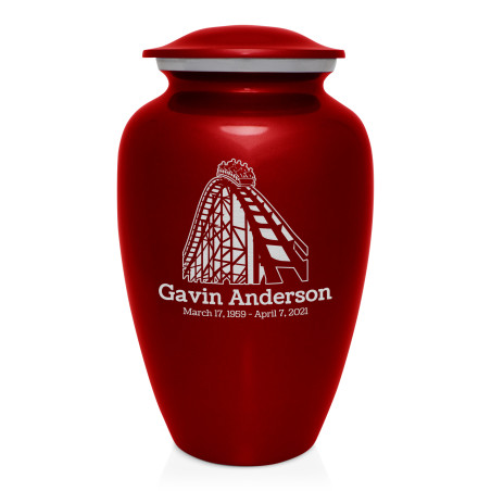 Roller Coaster Cremation Urn - Ruby Red