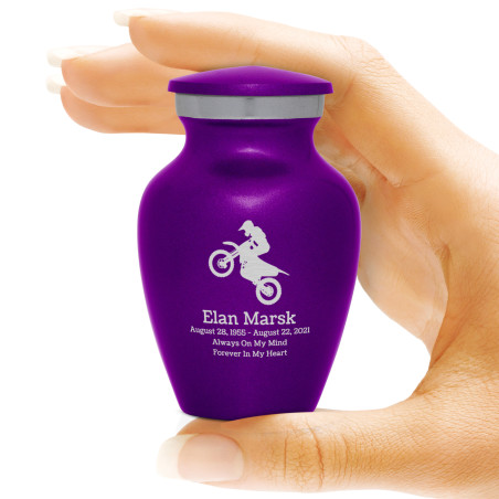 Dirt Bike Keepsake Urn - Purple Luster