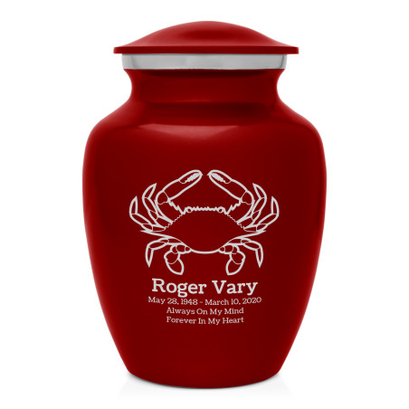 Crab Sharing Urn - Ruby Red