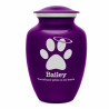 Large Angel Paw Pet Cremation Urn - Purple Luster