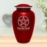 Pentagram Cremation Urn - Ruby Red