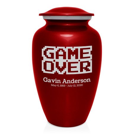 Game Over Cremation Urn - Ruby Red Game Over Cremation Urn - Ruby Red