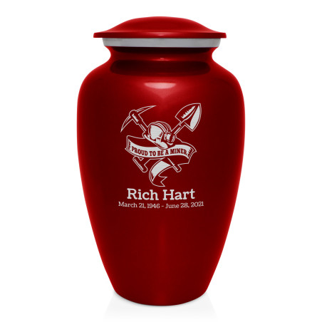 Miner Cremation Urn - Ruby Red
