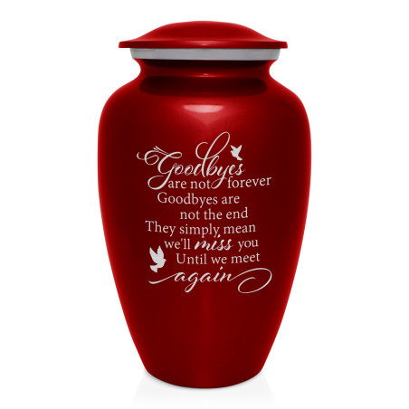 Goodbyes Are Not Forever Cremation Urn - Ruby Red