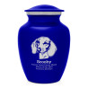 Small Shorthaired Daschund Pet Cremation Urn - Midnight Blue