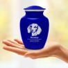 Small Shorthaired Daschund Pet Cremation Urn - Midnight Blue