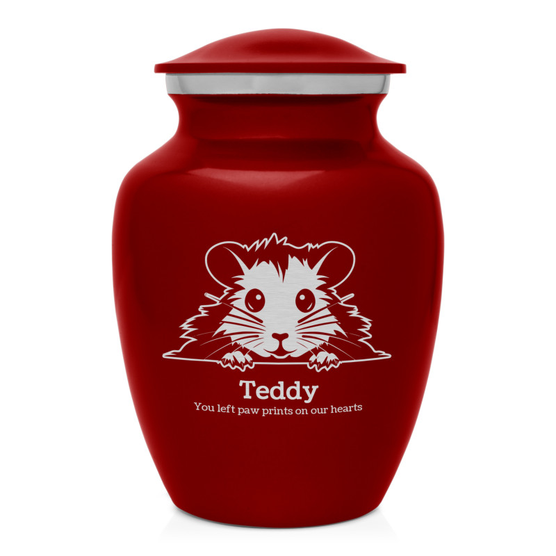 Small Hamster Pet Cremation Urn - Ruby Red - Green Meadow Memorials