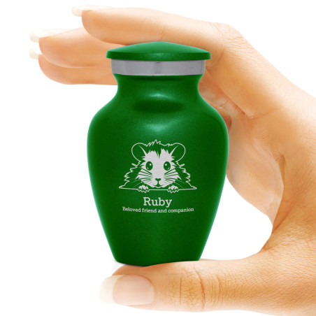 Keepsake Hamster Pet Cremation Urn - Shamrock Green
