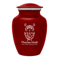 Owl Sharing Urn - Ruby Red