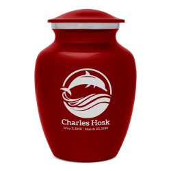 Dolphin Sharing Urn - Ruby Red