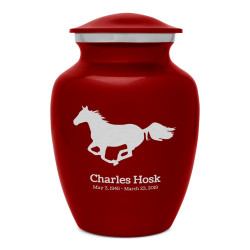 Horse Sharing Urn - Ruby Red