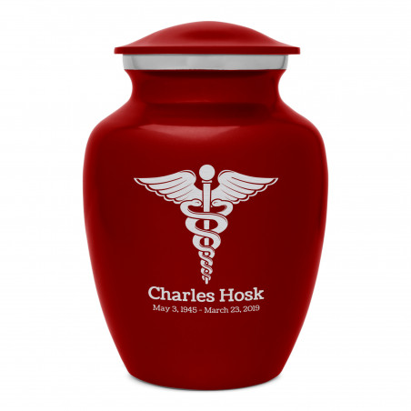 Caduceus Sharing Urn - Ruby Red Caduceus Sharing Urn - Ruby Red