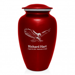 Eagle Cremation Urn - Ruby Red