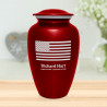 American Flag Cremation Urn - Ruby Red