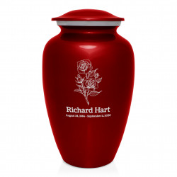 Rose Cremation Urn - Ruby Red