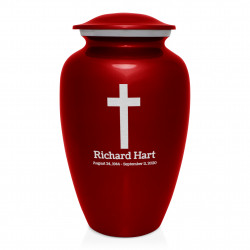 Cross Cremation Urn - Ruby Red