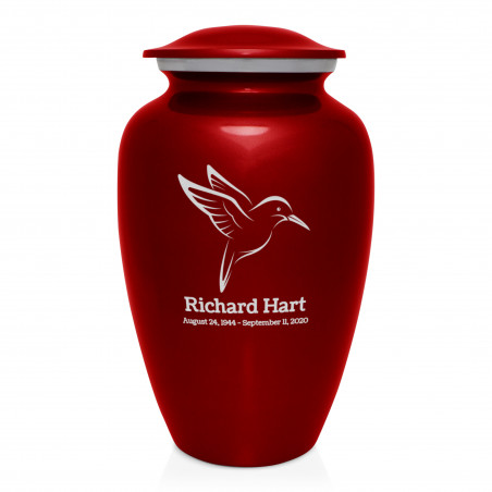 Hummingbird Cremation Urn - Ruby Red