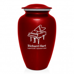 Piano Cremation Urn - Ruby Red