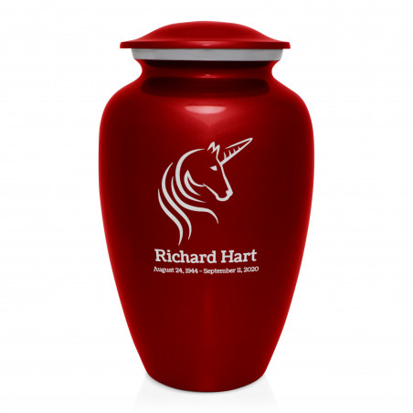 Unicorn Cremation Urn - Ruby Red