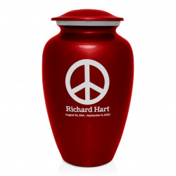 Peace Cremation Urn - Ruby Red