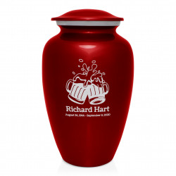 Beer Cremation Urn - Ruby Red