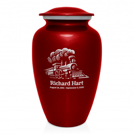 Train Cremation Urn - Ruby Red