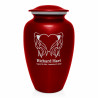 Angel Heart Cremation Urn - Ruby Red