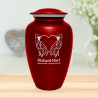 Angel Heart Cremation Urn - Ruby Red