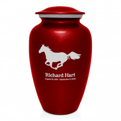 Horse Cremation Urn - Ruby Red