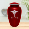 Caduceus Cremation Urn - Ruby Red Caduceus Cremation Urn - Ruby Red
