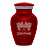 Race Checkered Flag Keepsake Urn - Ruby Red