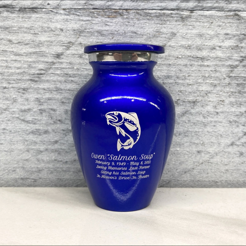 Lure Hit Fishing Cremation Urn - Midnight Blue - Green Meadow
