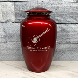 Customer Gallery - Acoustic Guitar Cremation Urn - Ruby Red