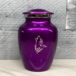 Customer Gallery - Wolf Sharing Urn - Purple Luster